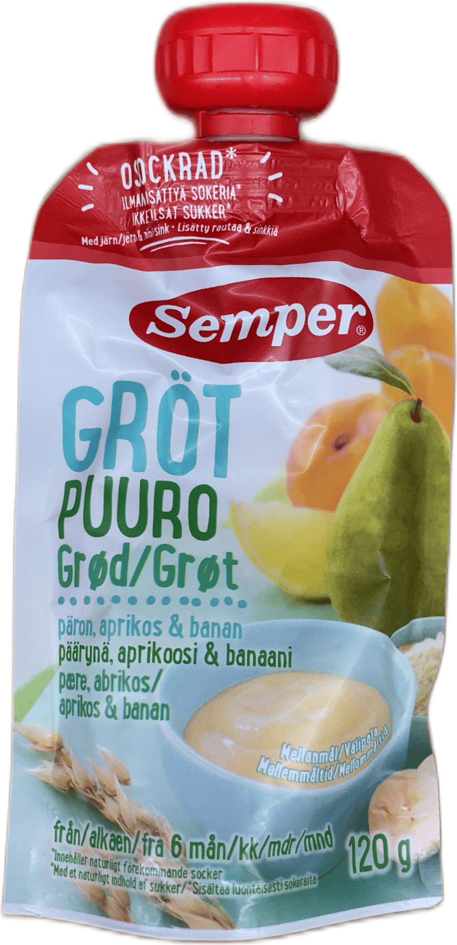 Semper grautur pera, apríkósa og banani 120 g