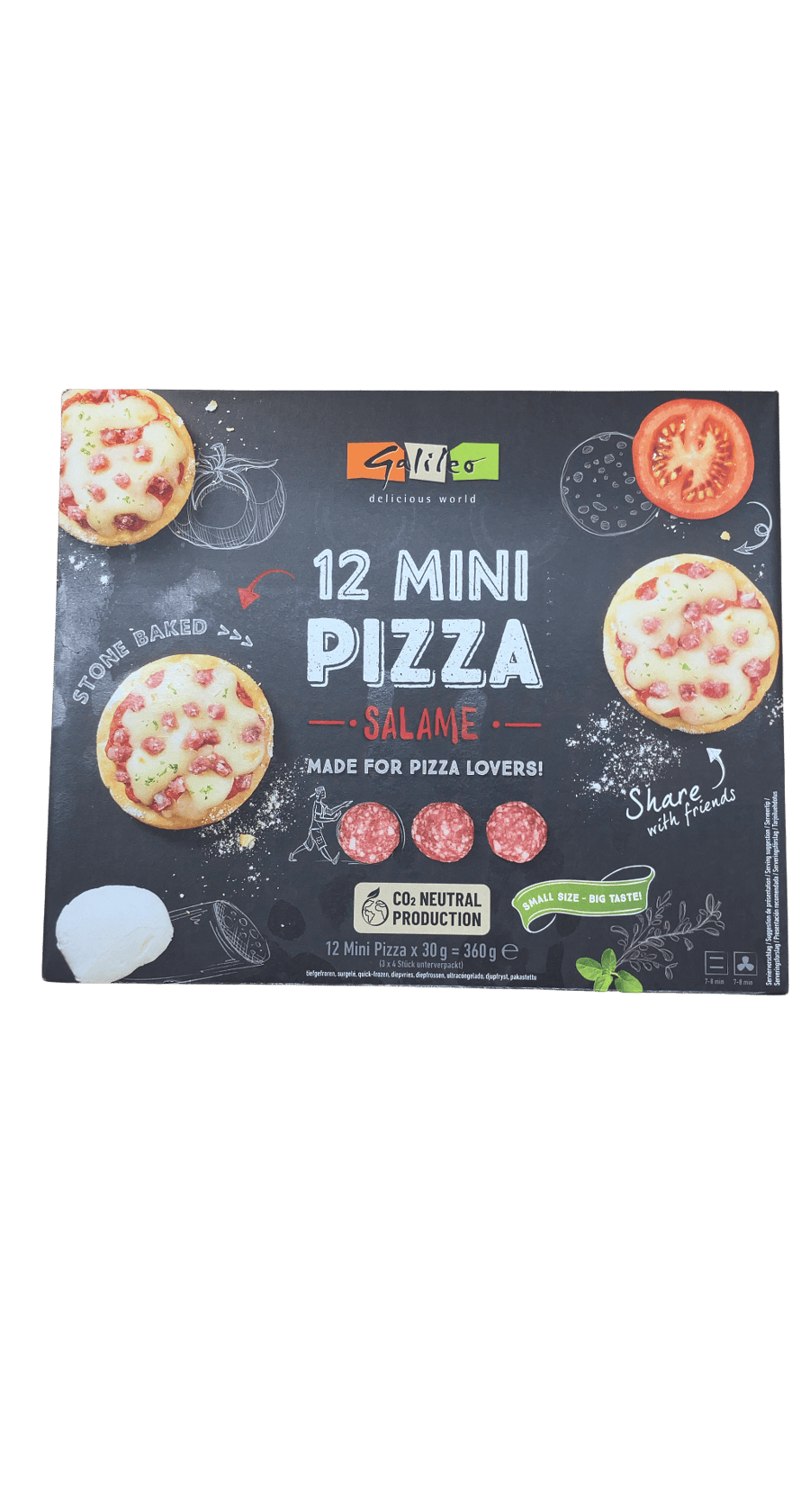 Galileo 12 litlar salami-pítsur 360 g
