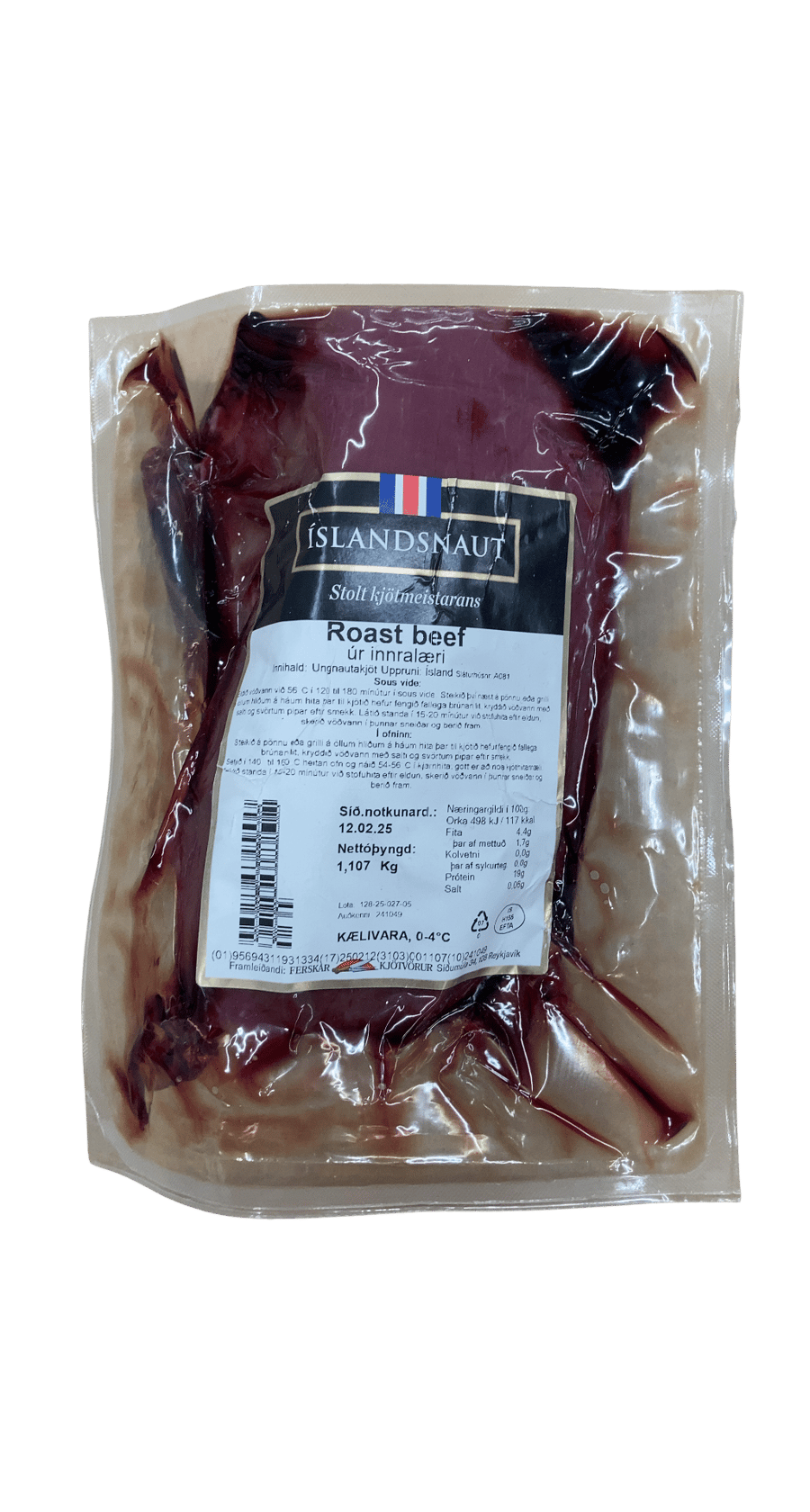 Íslandsnaut Roast Beef úr innralæri