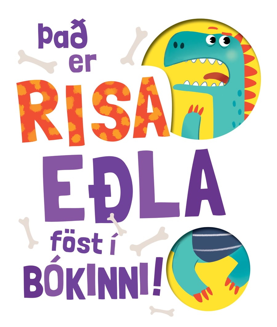 Það er risaeðla föst í bókinni