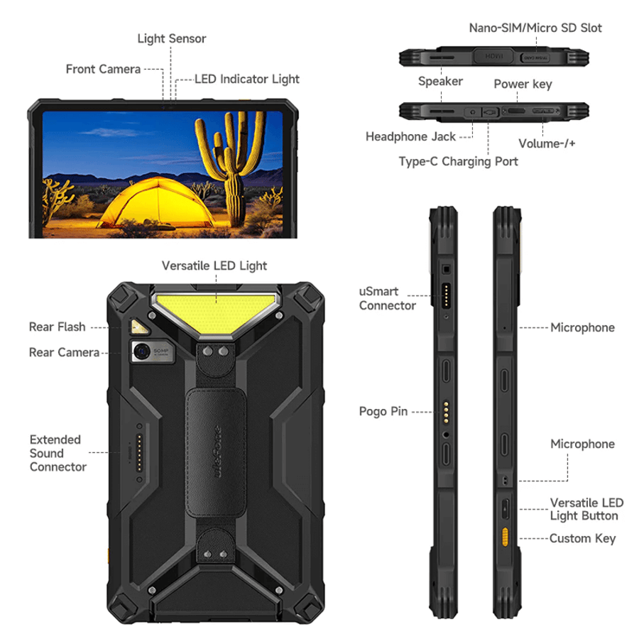 (B-vara) - Ulefone Armor Pad 4 Ultra 10" 256GB vinnuspjaldtölva