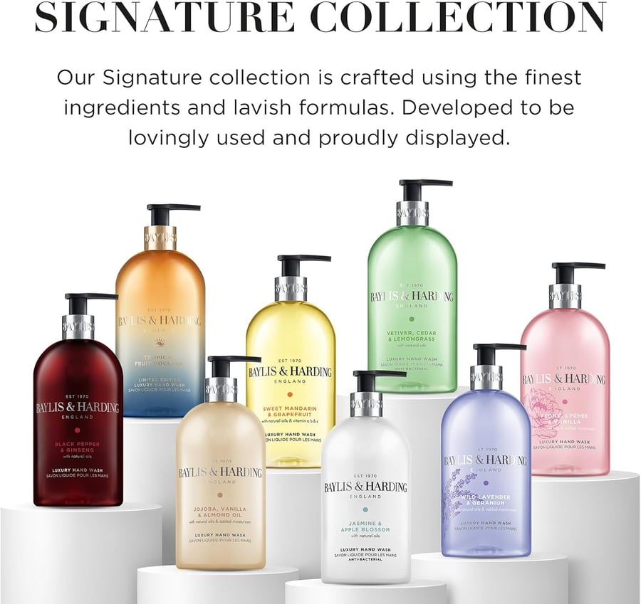 Baylis & Harding Signature bakteríudrepandi handsápa með vetiver, sedrusvið og sítrónugrasi 500 ml