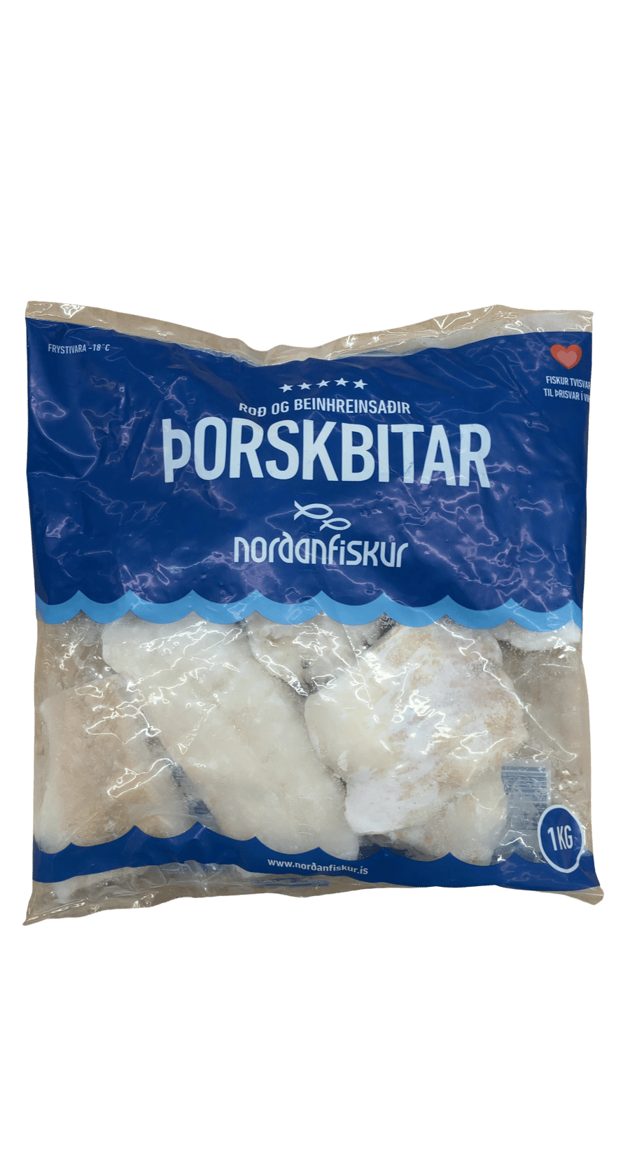 Nordanfiskur Roð- og beinhreinsaðir þorskbitar 1 kg