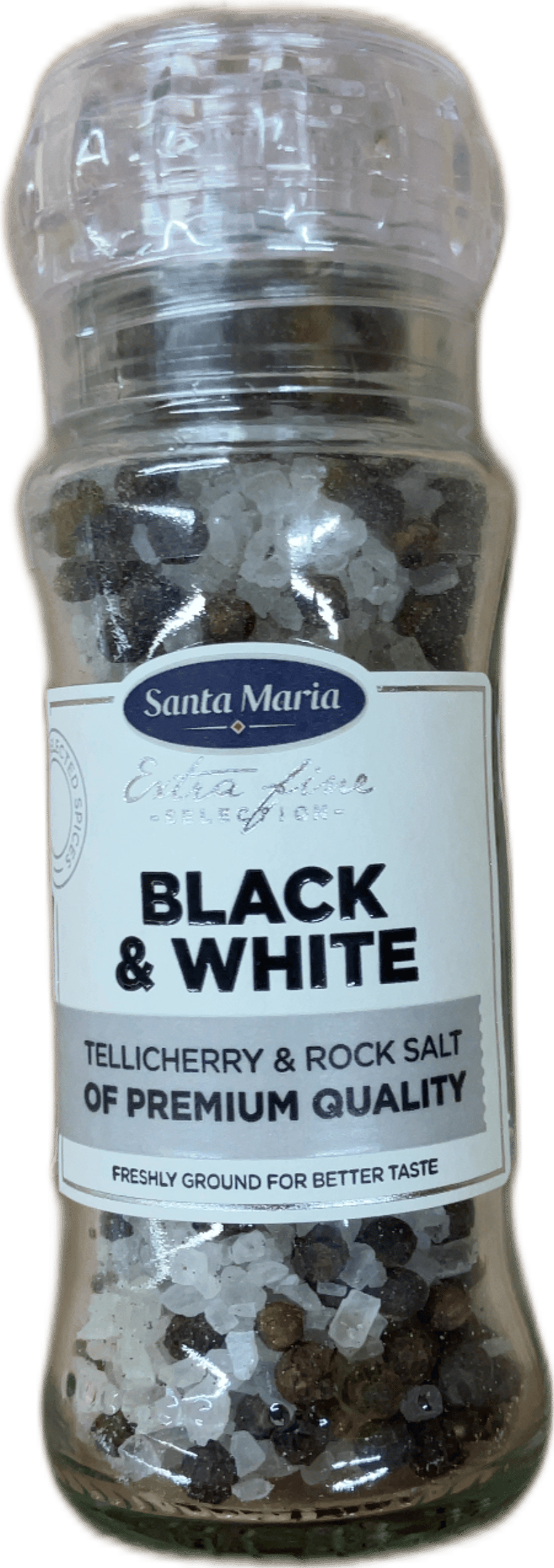 Santa Maria Selection svartur og hvítur Tellicherry-pipar og bergsalt 110 g