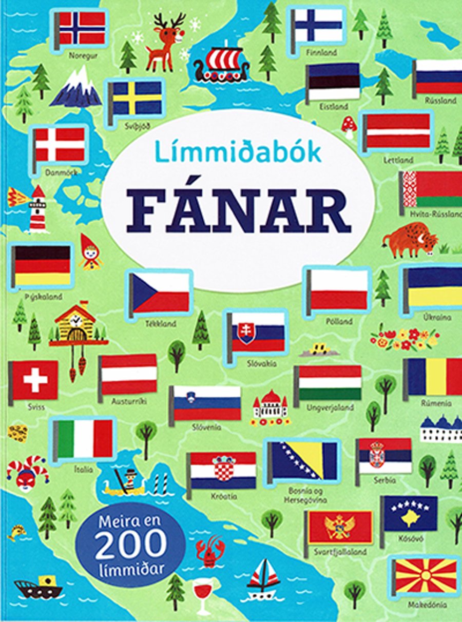 Fánar límmiðabók