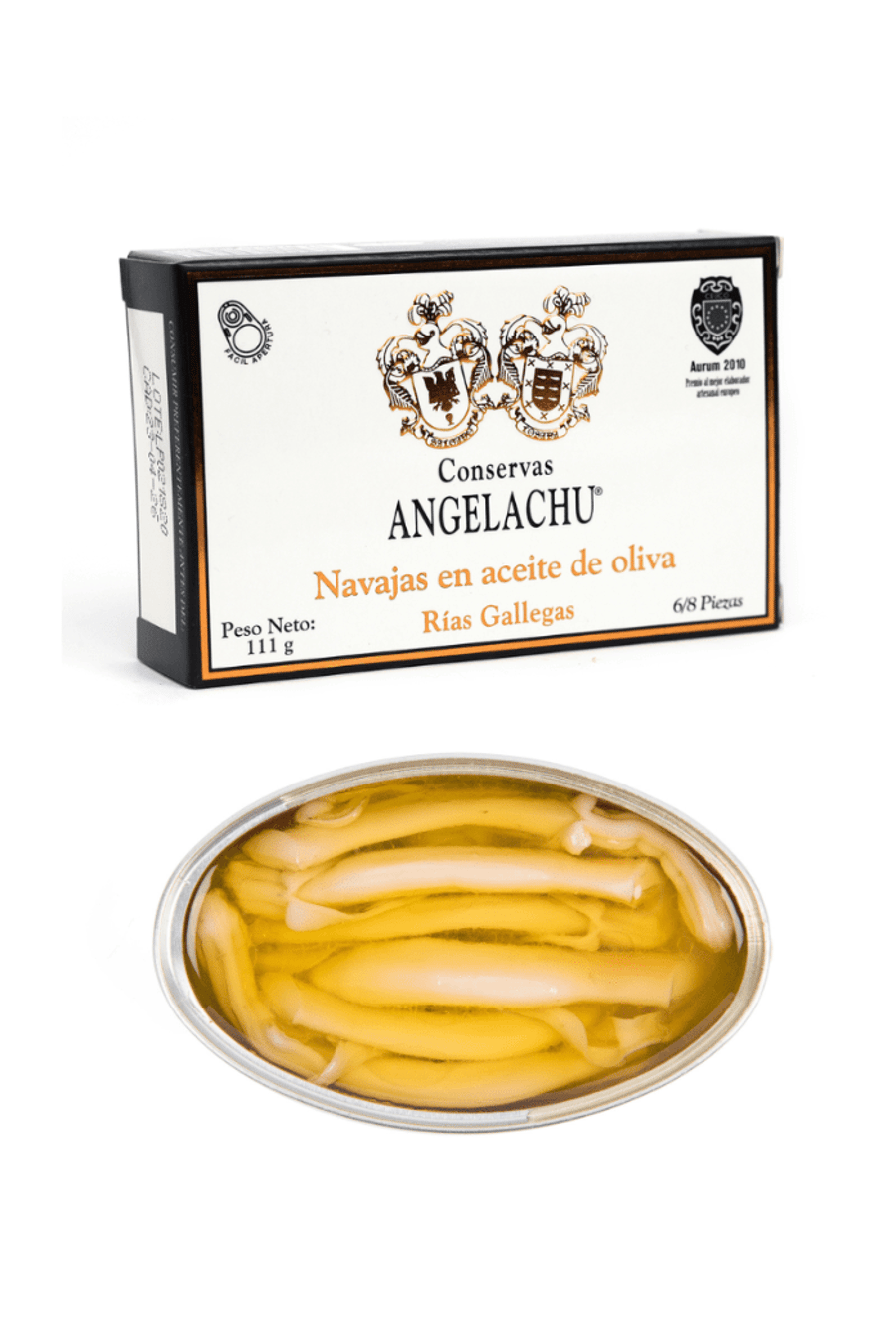 Angelachu hnífskel (Razor clams) í ólífuolíu - 111 gr.