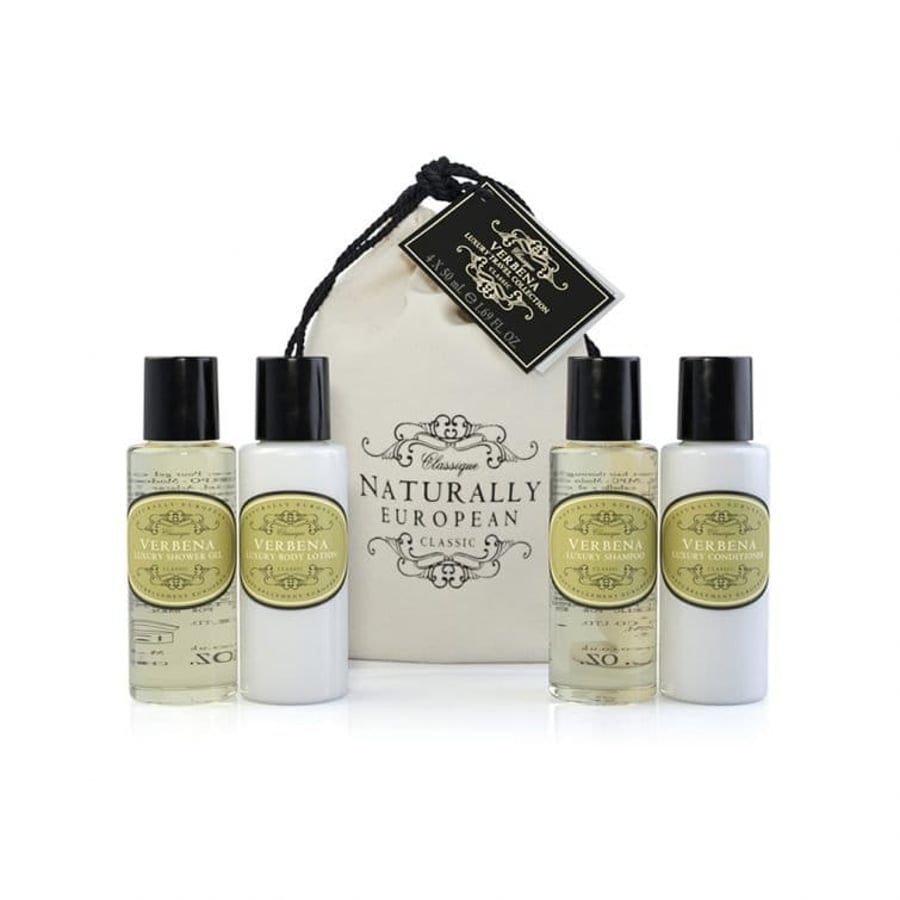 Naturally European Ferðasett í flauelspoka Verbena 4 x 50 ml
