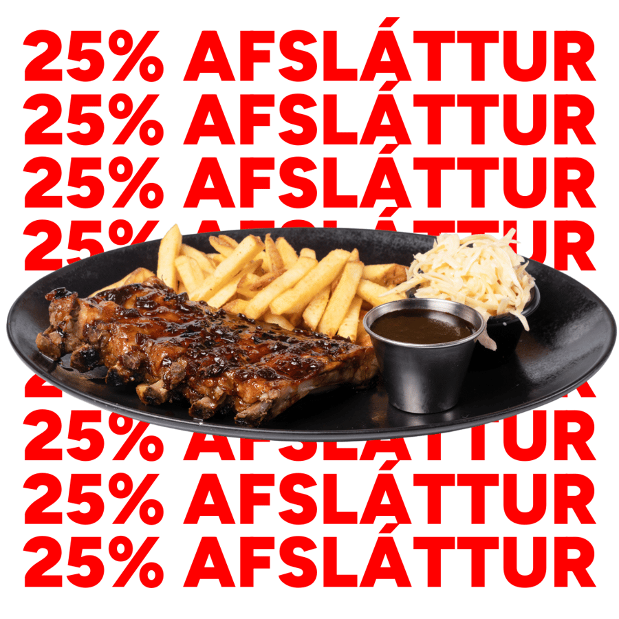 Safarík og sérkrydduð svínarif pensluð með Fridays™ Signature Whiskey-Glaze