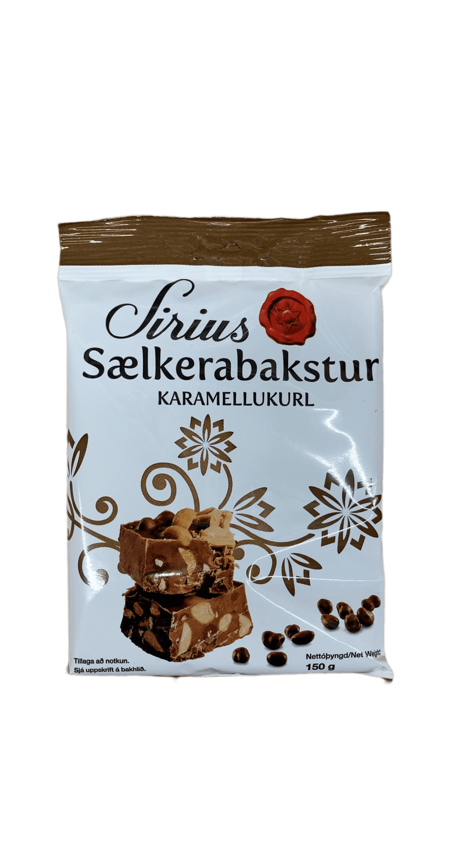 Síríus Sælkerabakstur Súkkulaðihúðað Karamellukurl 150 g