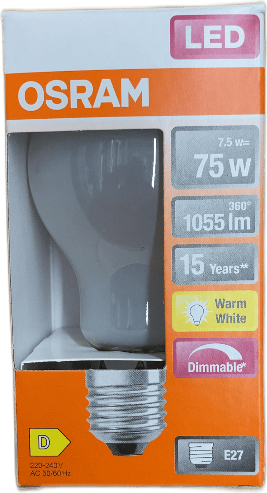 Osram LED Superstar Classic A 75 dimmanleg E27 7,5 W