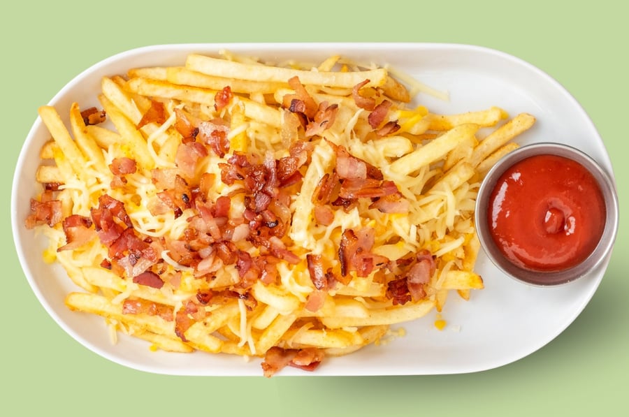 Cheesy bakon franskar