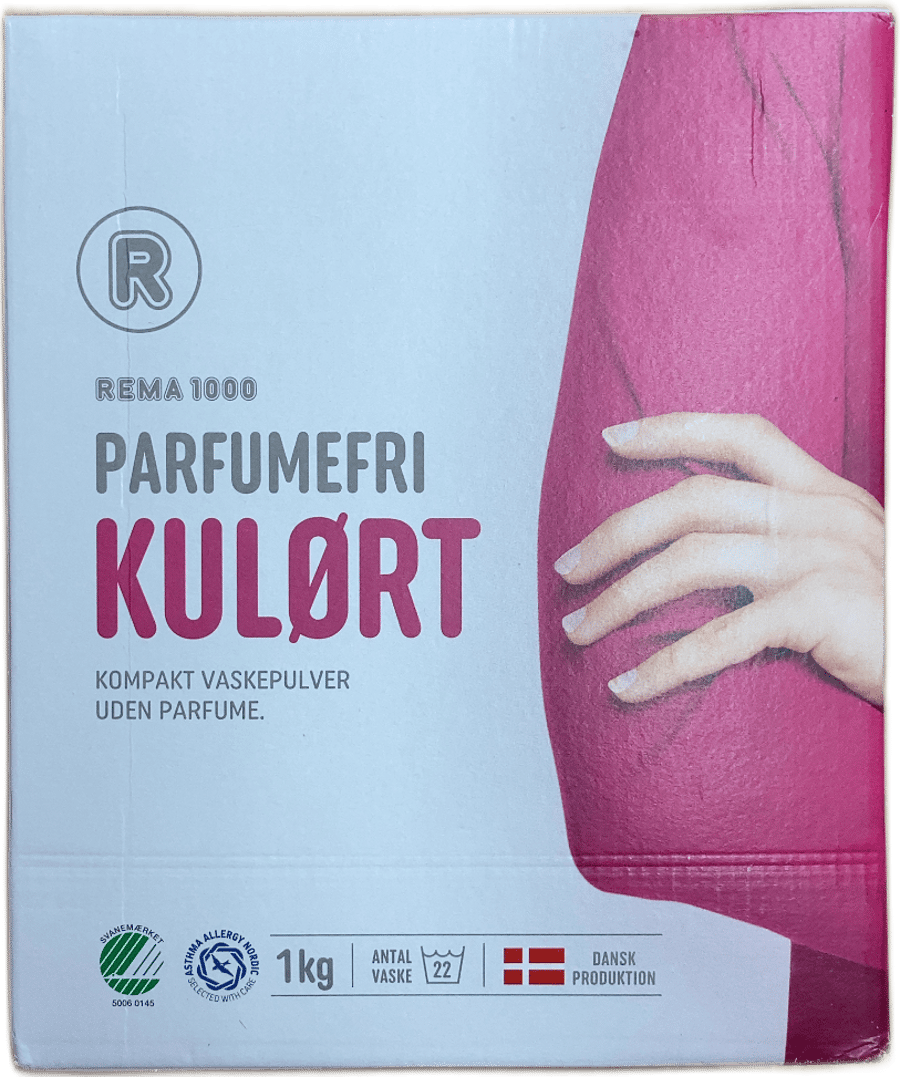 Rema 1000 ilmefnalaust kompakt þvottaduft fyrir litaðan þvott 1000 g