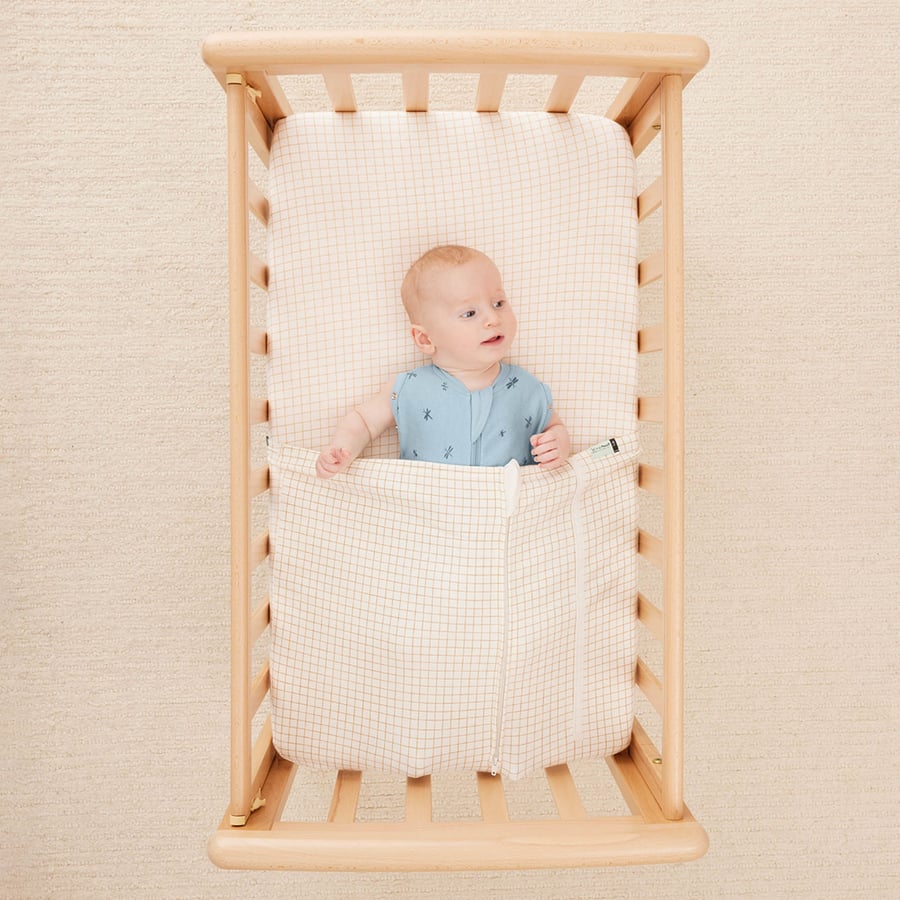 Baby Tuck Sheet – Caramel grid