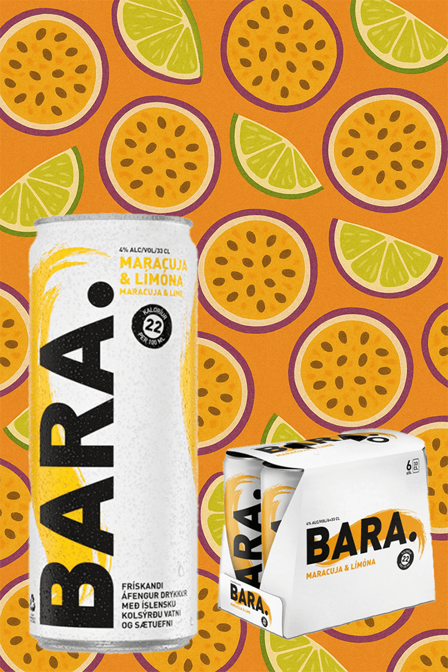Bara / Maracuja og Lime / 6 í kippu