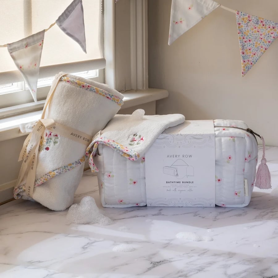 Bathtime Bundle New Baby Gift Set – Wildflower Garden