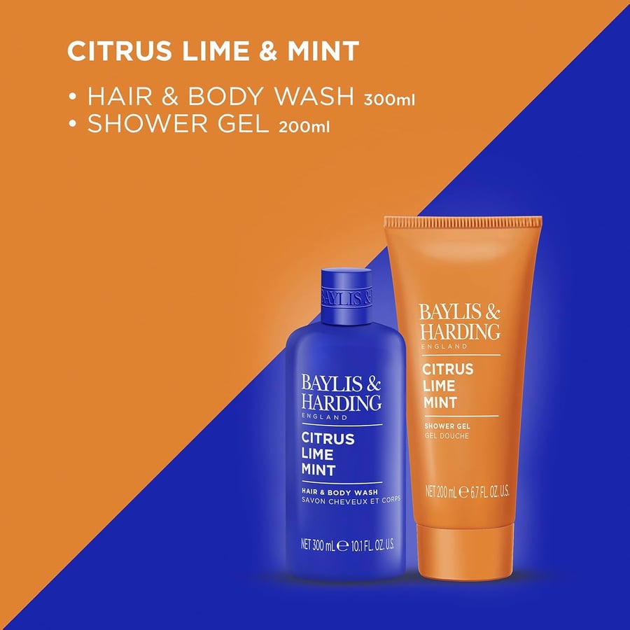 Baylis & Harding Citrus, Lime & Mint Men's Refreshing Sturtu Duo Gjafa sett