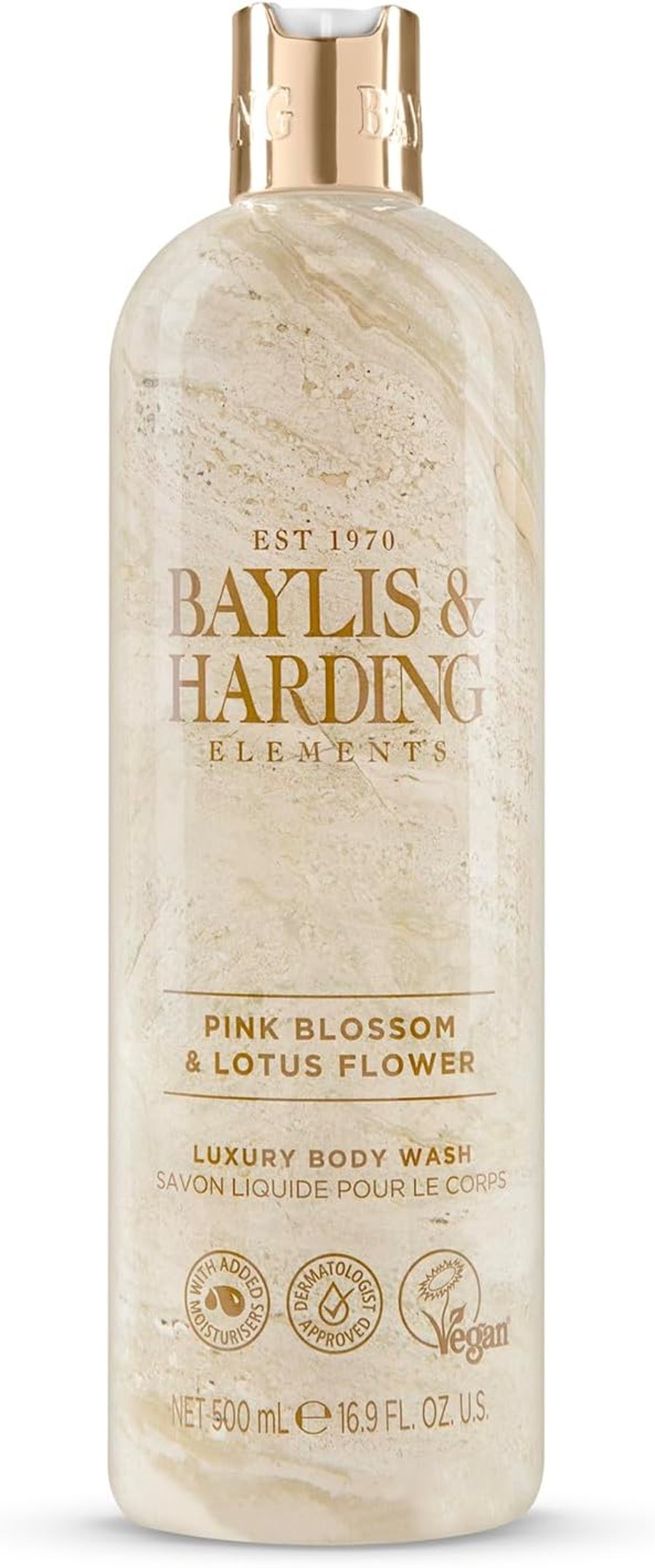 Baylis & Harding Elements Pink Blossom & Lotus Flower Lúxus Bað- og Sturtusápa 500 ml