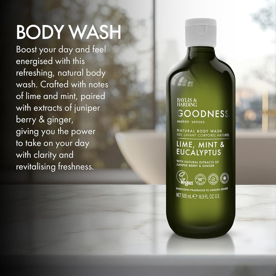 Baylis & Harding Goodness Awaken Lime, Mint & Eucalyptus Hand & Body Lotion, 500 ml