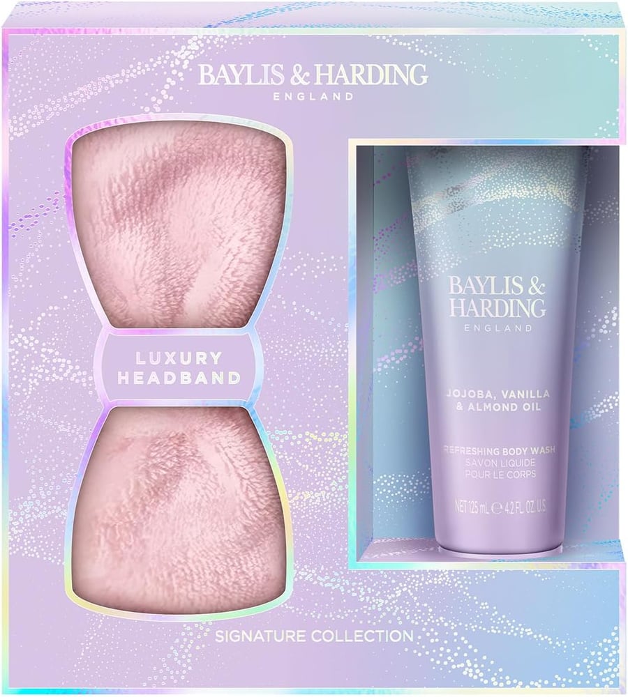 Baylis & Harding Jojoba, Vanilla & Almond Lúxus Gjafasett með Hárbandi