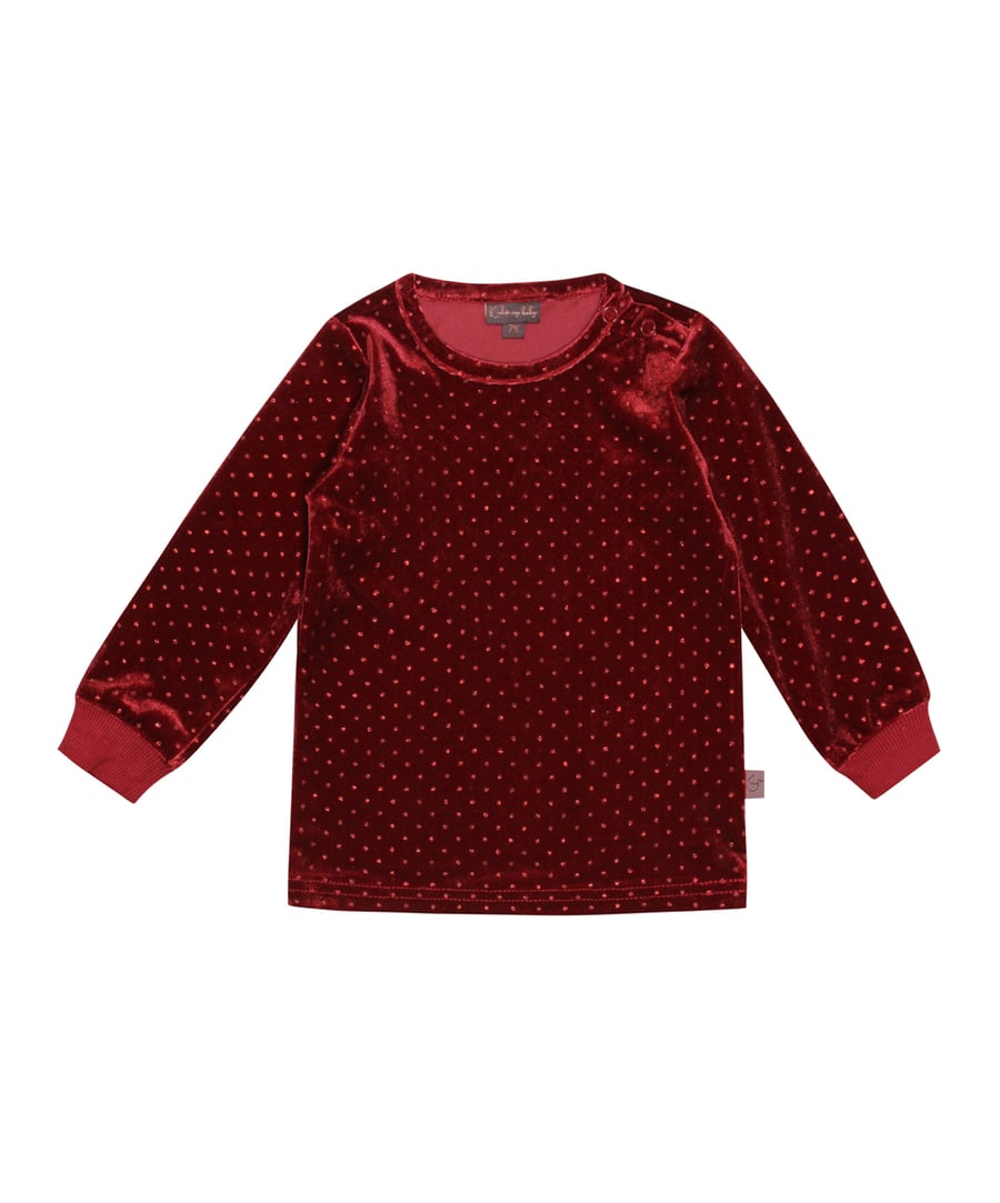 Kids up Abbi peysa Velvet/Glitter Ruby wine