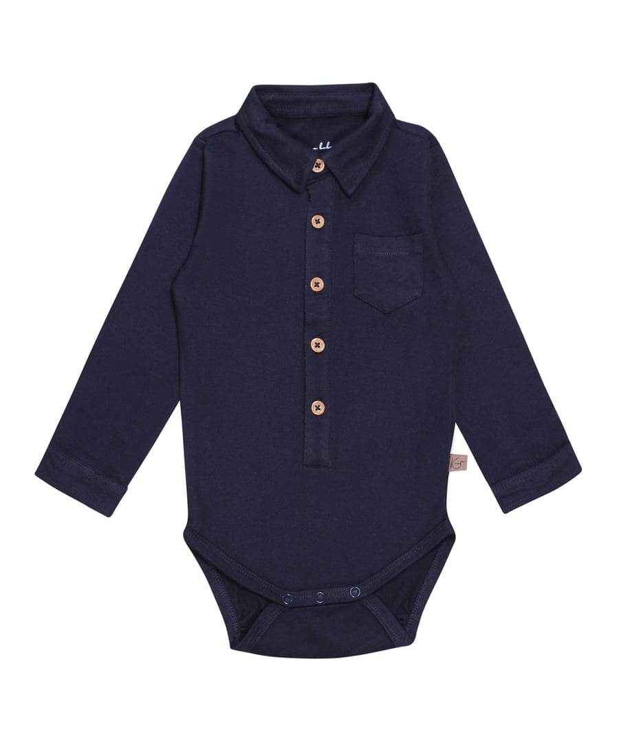 Kids up baby Normund samfella með kraga Navy