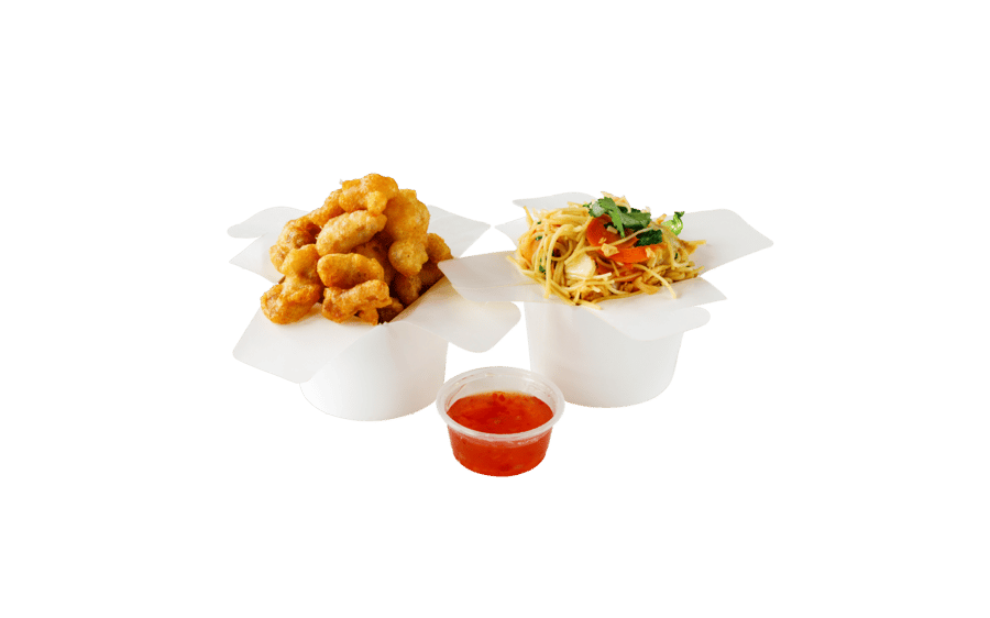 Panda Box 1 - Núðlur og Djúpsteiktur Kung Fu Kjúklingur