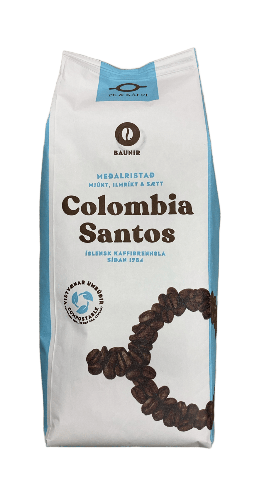 Te & Kaffi Colombia Santos Kaffibaunir 400 g