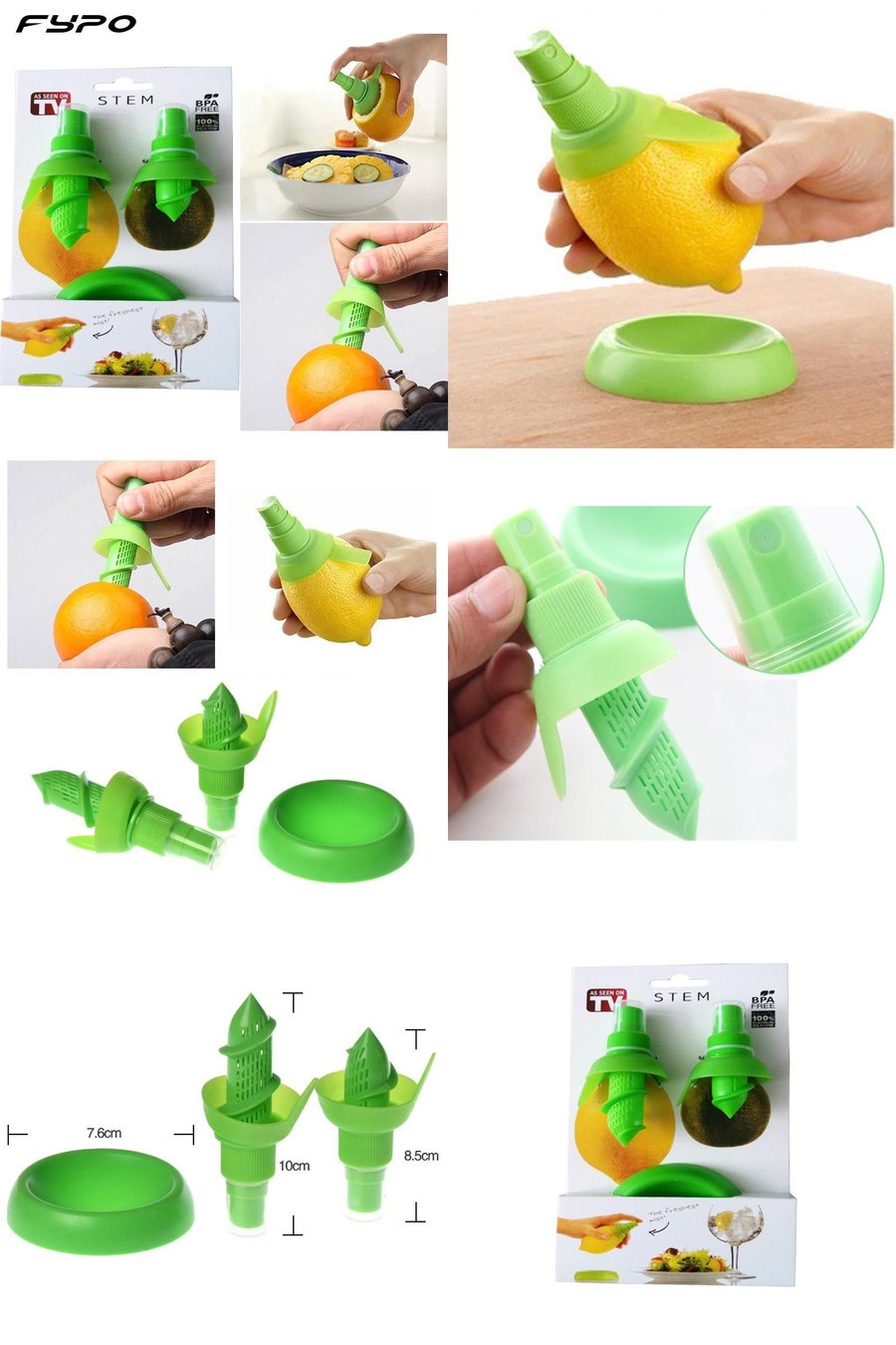 Citrus úðari - 2 stærðir og bakki fyrir cítrus ávöxtinn fylgja