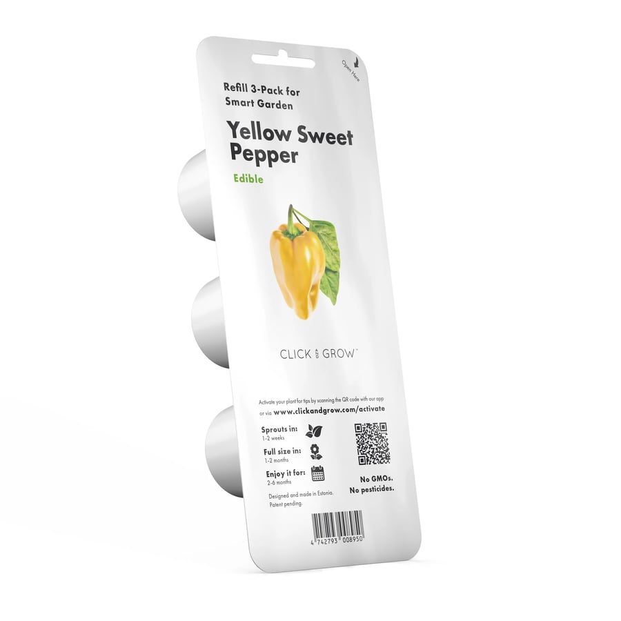 Click and Grow Smart Garden Áfylling 3-pack - Gul sæt paprika (Yellow Sweet Peppers)