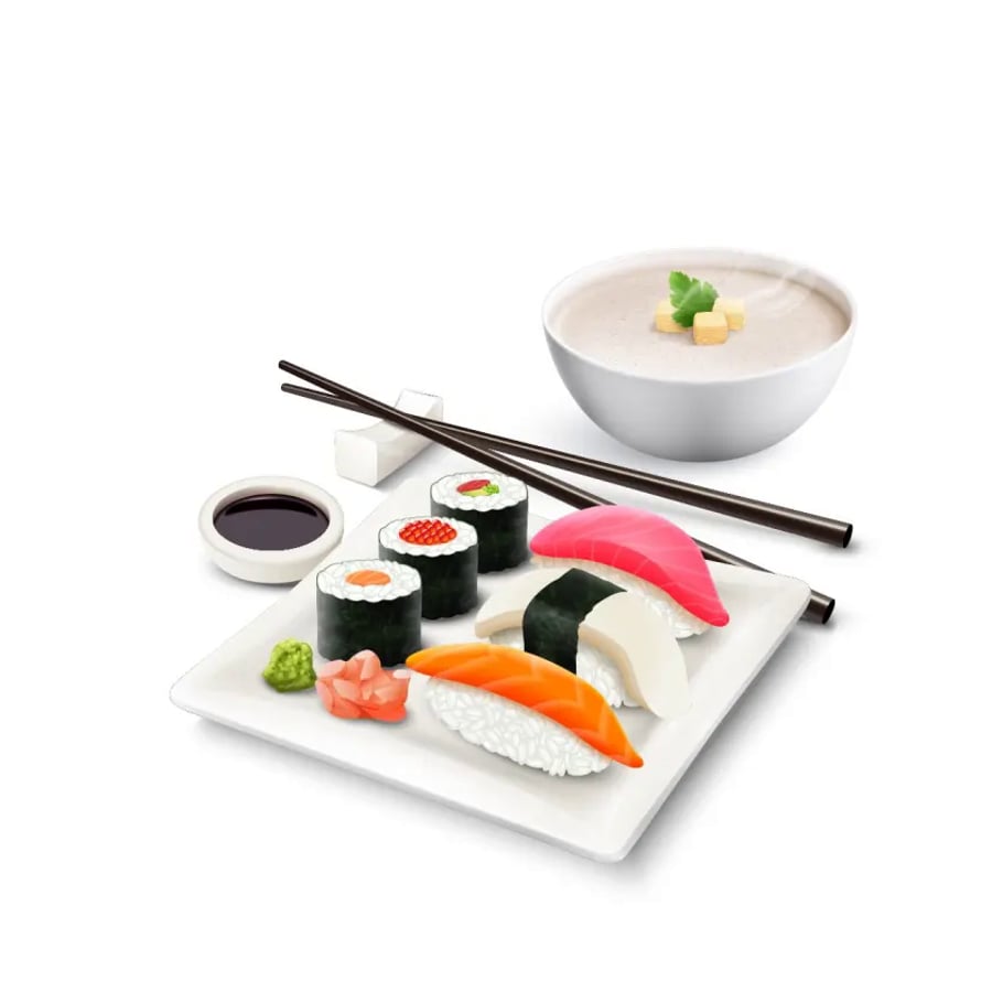 Sushi bento hádegistilboð