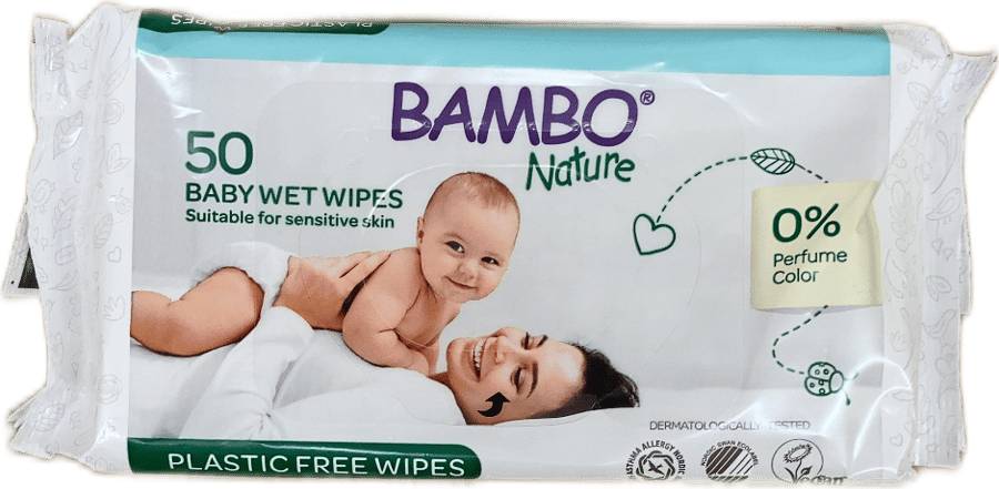 Bambo Nature blautþurrkur fyrir börn 50 stk