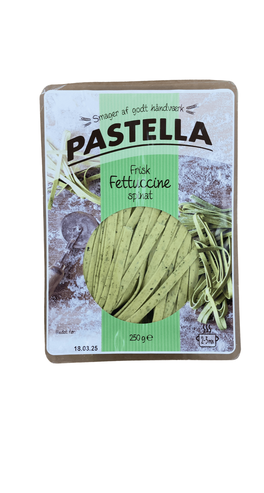 Pastella ferskt fettuccine með spínati 250 g