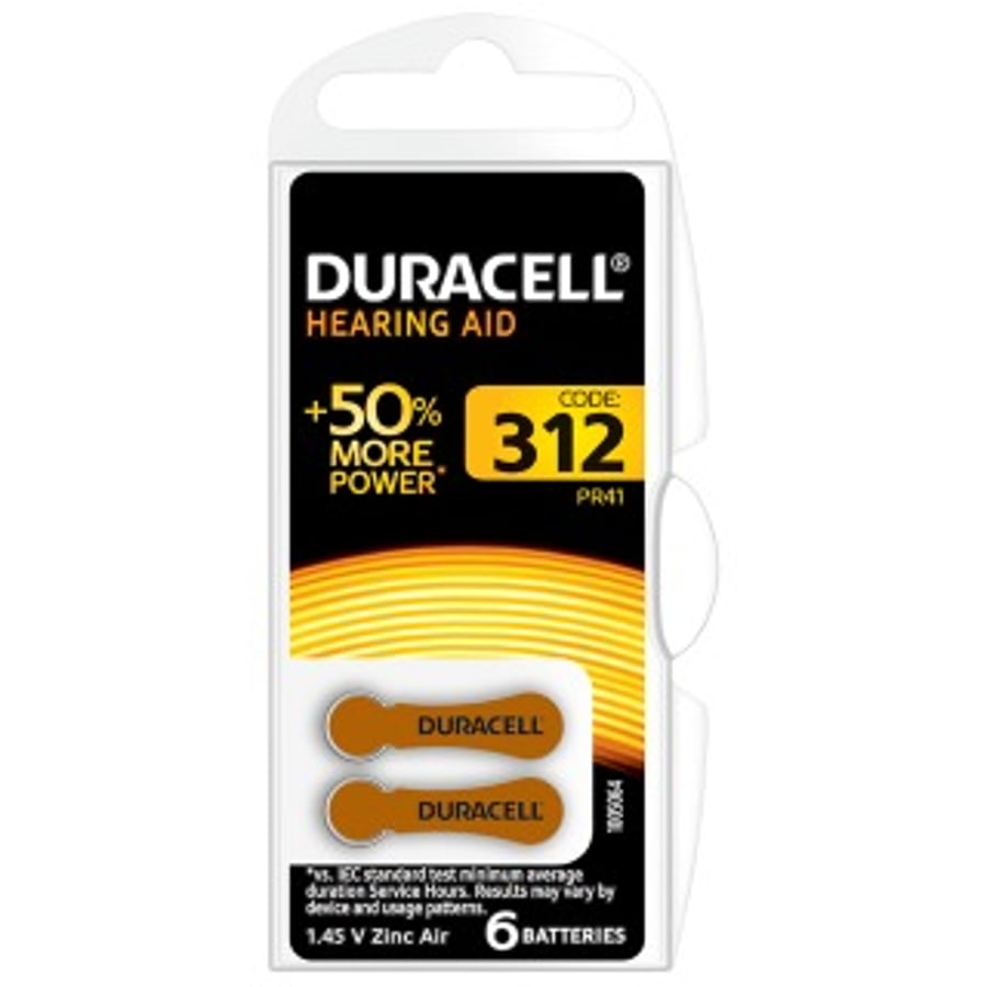 Duracell rafhlöður fyrir heyrnartæki 312 6 stk.