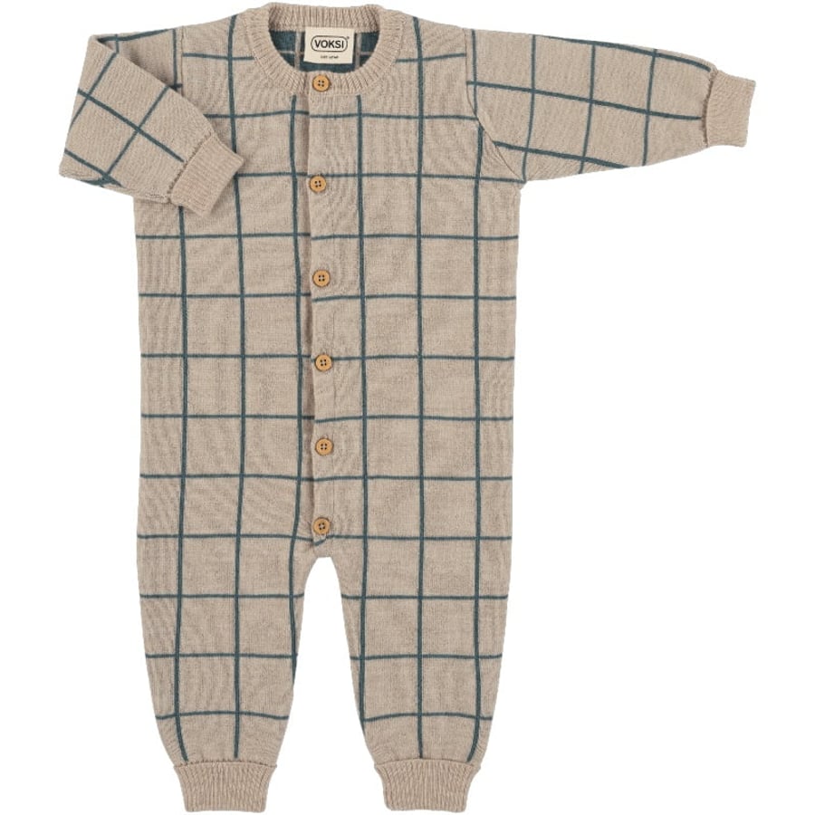 Voksi Wool D Knit heilgalli Melange Sand Green