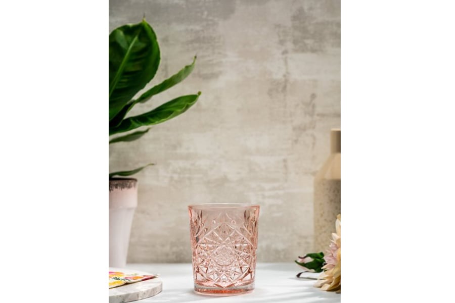 Hobstar Glas | Coral Pink