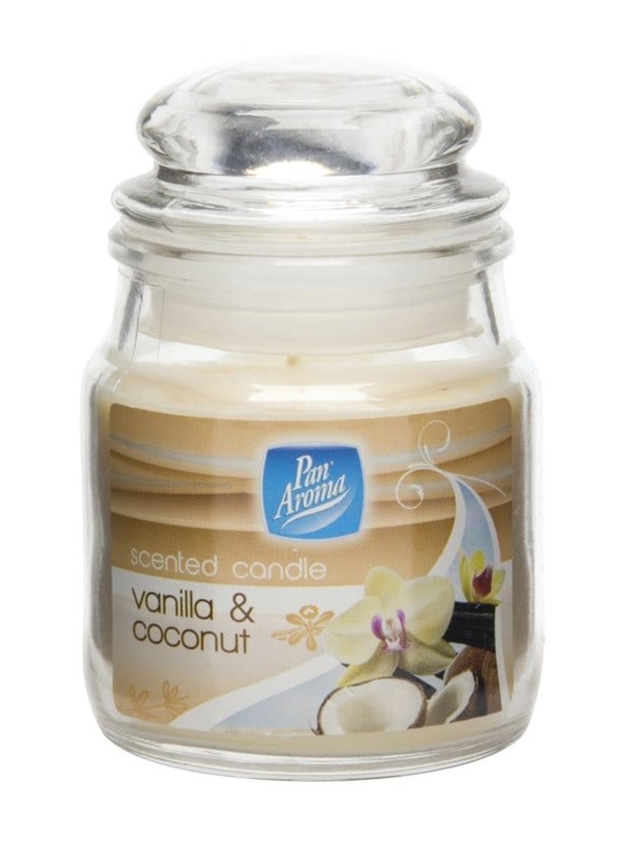 Pan Aroma ilmkerti í krukku með loki, lítið / Vanilla og kókos