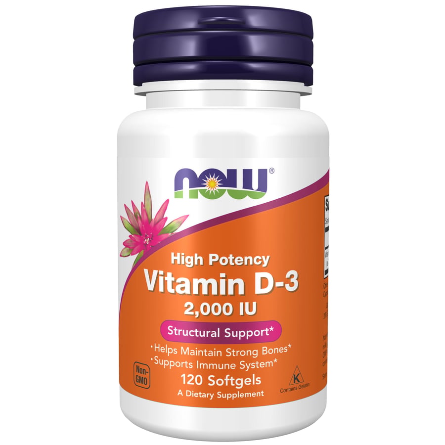 NOW D3-vítamín 2000 IU 120 perlur