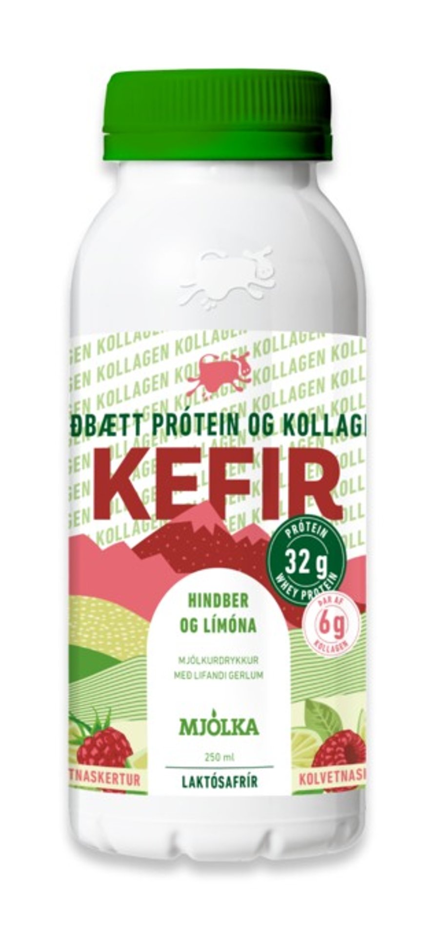 Kefir hindber og lime með kollageni 250 ml