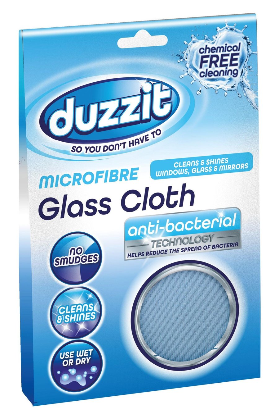 Duzzit Anti-bacterial Microfibre klútur fyrir gler.