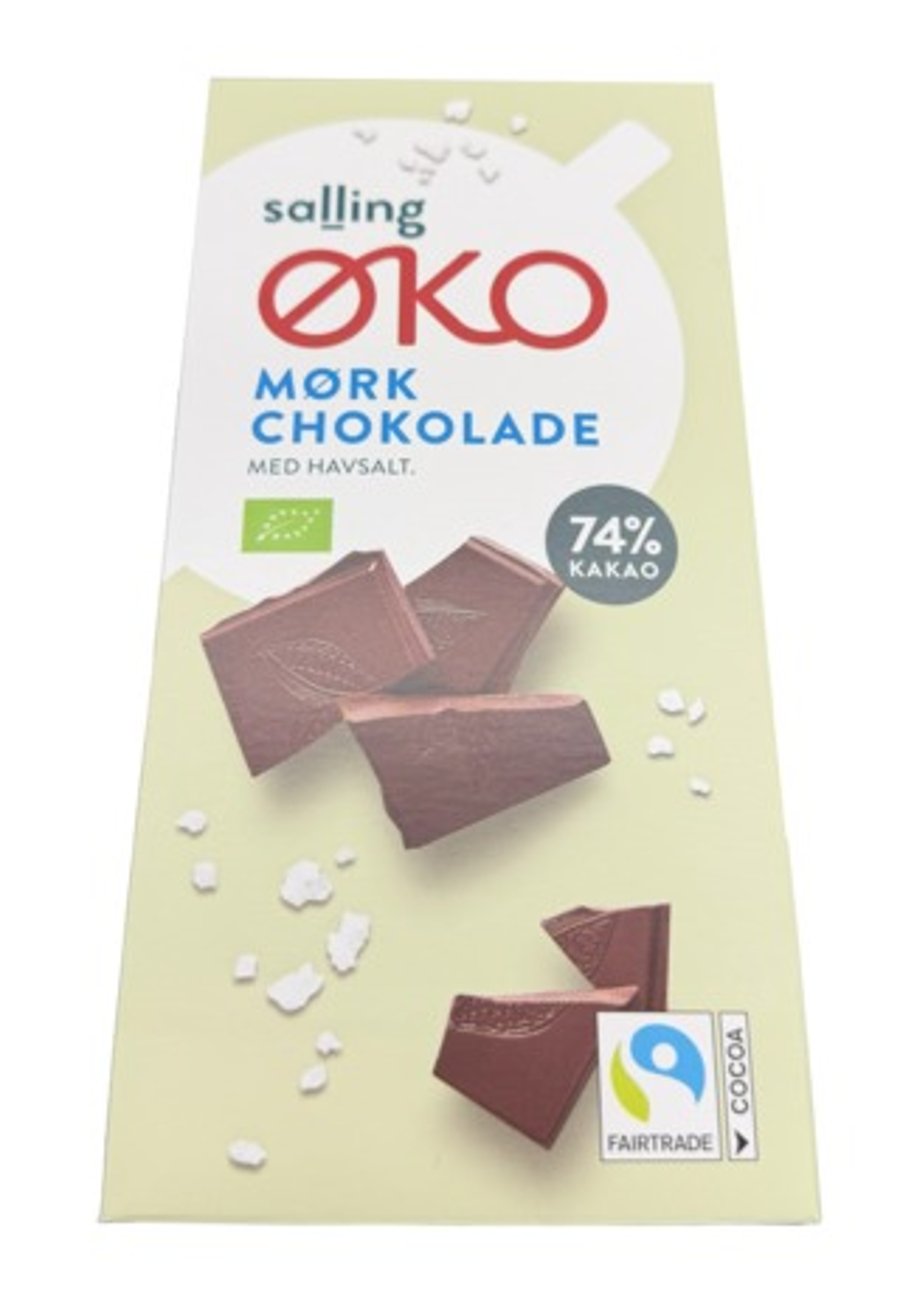Salling ØKO dökkt súkkulaði 74% með fleur de sel 100 g