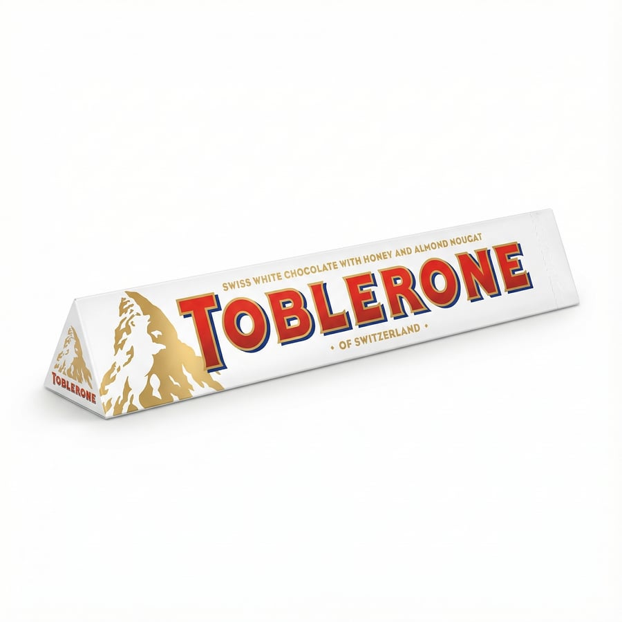 Toblerone hvítt súkkulaði með hunangi og möndlunúggati 100 g