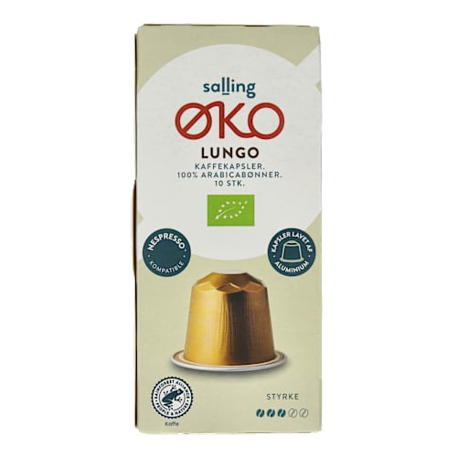 Salling ØKO Lungo lífræn kaffihylki, 10 stk. 55 g