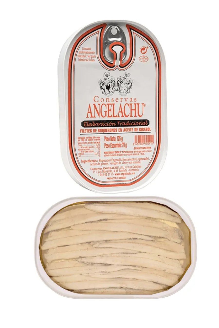 Angelachu Bouqerones / Ansjósur í ediki - 125 gr.