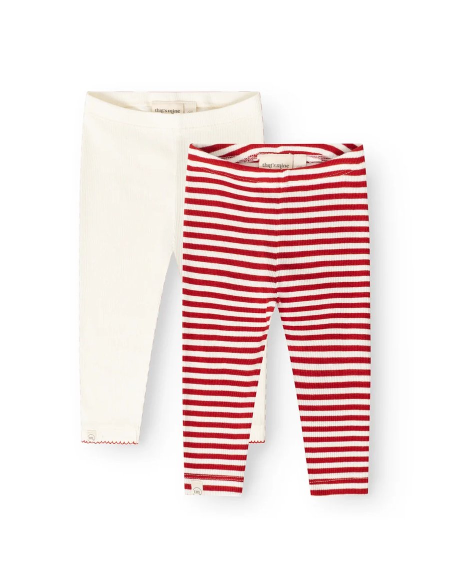 Jia leggings 2-pack – Red stripe