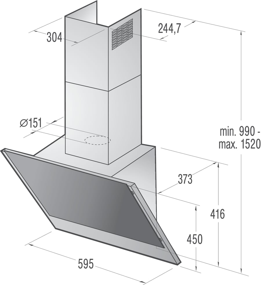 Gorenje veggháfur hallandi stál / hvítur 60 cm