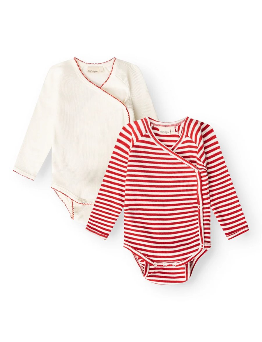 Juma wrap samfella 2-pack – Red stripe