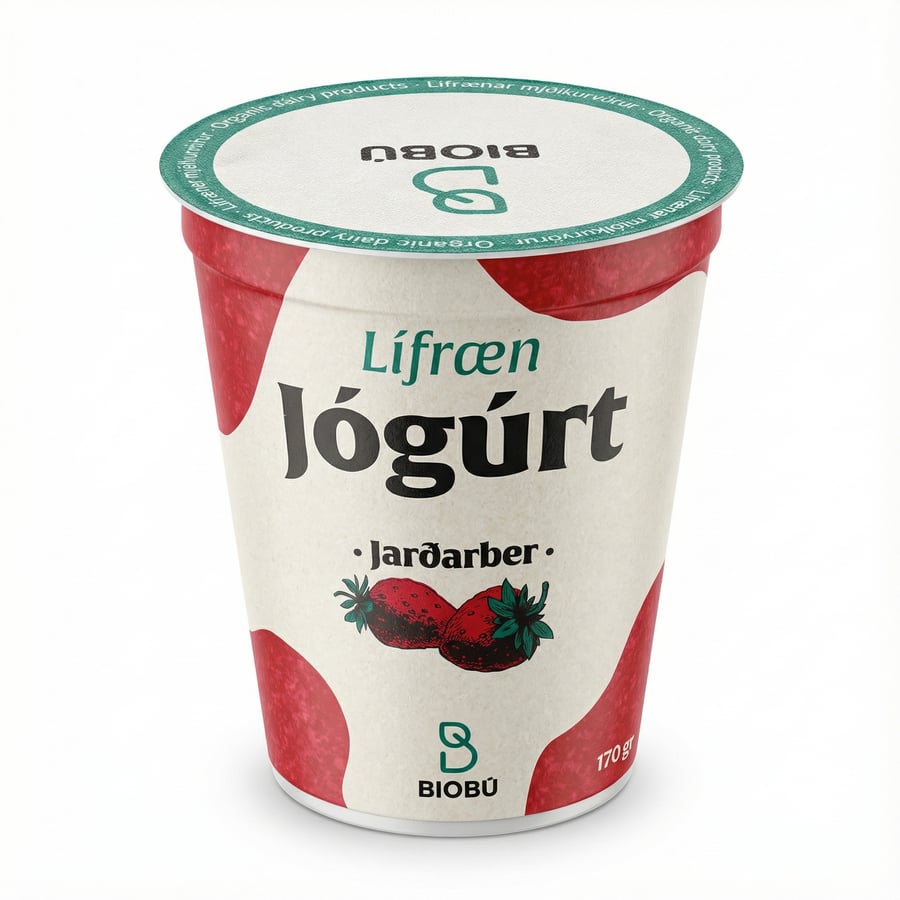 Biobú jógúrt jarðarber 170 gr