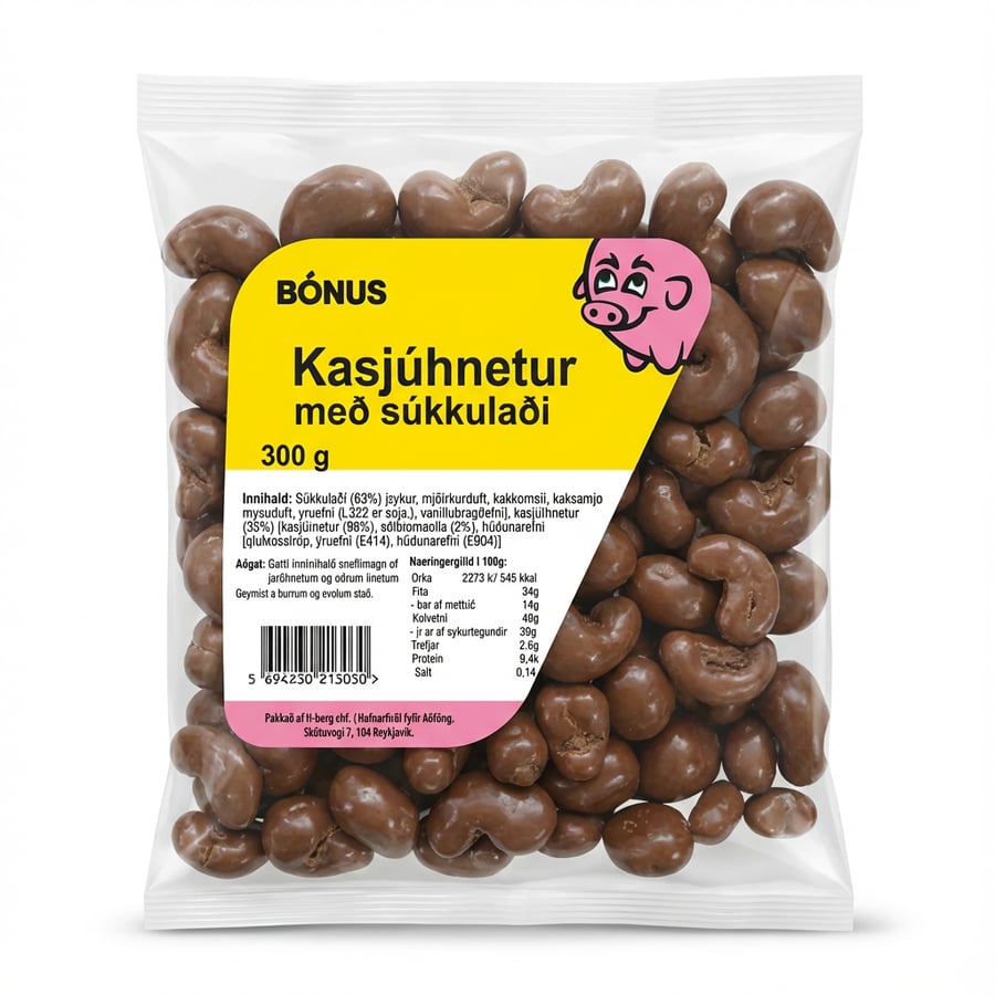Bónus Kasjúhnetur með súkkulaði 300 g