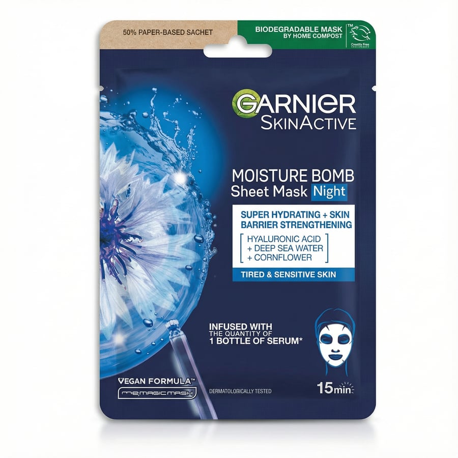 Garnier SkinActive Moisture Bomb nætur-andlitsmaski 28 g