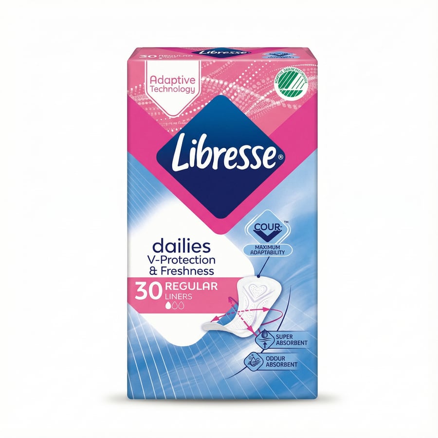 Libresse Dailies V-Protection & Freshness venjuleg nærbuxnainnlegg 30 stk